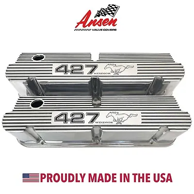 Ford Small Block 427 Windsor Pentroof Polished Tall Valve Covers Mustang Pony • $325
