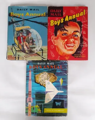 Daily Mail Boys Annual Vintage Hardback Book Bundle X 3 (Undated 1950's-1960's) • £12.50