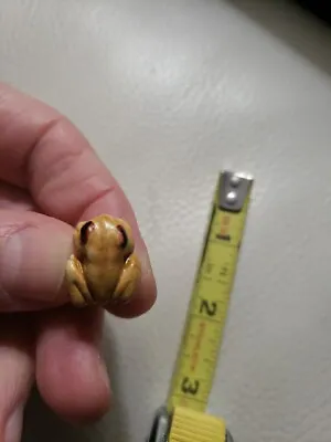 Brown Resin Frog With Red Eyes Tack Tie Lapel Pin Brooch Vintage In VGC  • $8