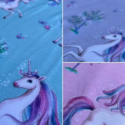 Mystic Unicorn Fantasy Cotton Elastane Spandex Stretch Jersey Dress Craft Fabric • £6.95
