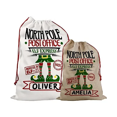 Personalised Santa Sack Father Christmas Bag Present Xmas Stocking Gift Elf Mail • £8.99