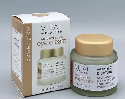 Vital Beauty Brightening Eye Cream Vitamin C + Caffeine Power Glow 1 Fl Oz New • $23.88