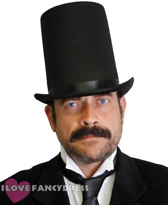 Quality 20cm Tall Felt Top Hat Elasticated Inner Victorian Gent Fancy Dress • £9.99