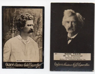 £17.01 • Buy Mark Twain / Samuel Langhorne Clemens. Two Ogden Guinea Gold Cigarette Cards