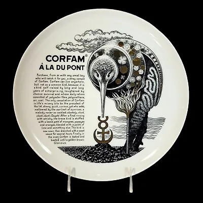 Piero Fornasetti Milano Fleming Joffe Recipe Plate CORFAM A LA DU PONT  Italy • $299.95