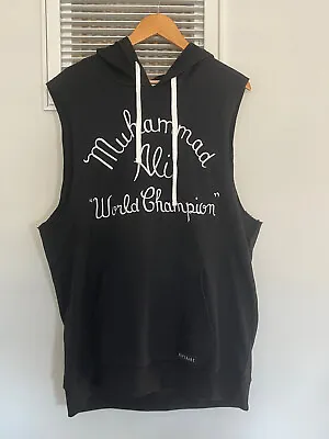 Superare Muhammad Ali Black Hoodie 2Xl XXL Sleeveless Boxing New With Tags! • $69.99