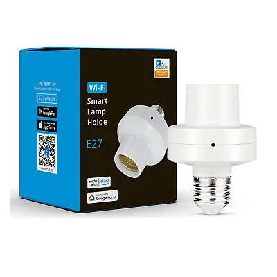 Smart WiFi E27 Light Bulb Holder Lamp Base Socket Adapter For Google Home& Alexa • $9.99