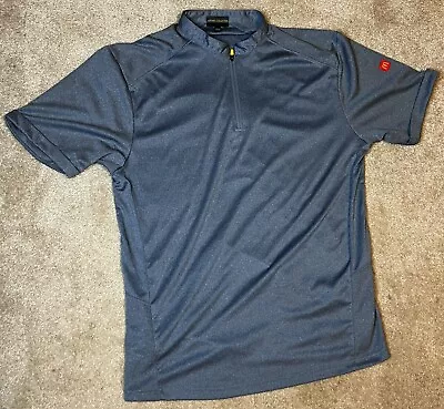 Mcdonalds Employee Uniform Shirt Mens M Quarter Zip Short Sleeve Blue • $11.99