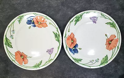 Set Of 2 Villeroy & Boch AMAPOLA Dinner Plates 10 1/2  Both Chipped Under Rim • $30