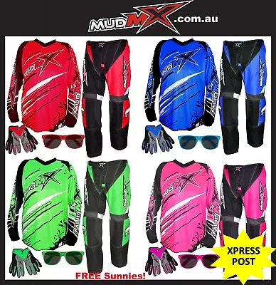 MX MOTOCROSS BMX(Pants+Jersey+Gloves) Kids Youth Junior Dirt Bike Gear -4 Colors • $95.99
