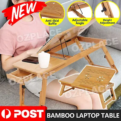 $30.95 • Buy Bamboo Laptop Stand Desk Lap Bed Tray Table Computer Portable Foldable Home