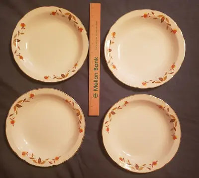 4 Rimmed Soup Bowl 8-1/2  Mary Dunbar AUTUMN LEAF Hall Jewel Tea • $9.65