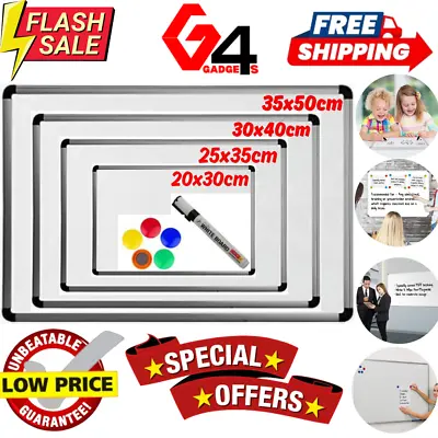 Magnetic Whiteboard Dry Wipe Notice White Board Office School Home Small & Large • £6.99