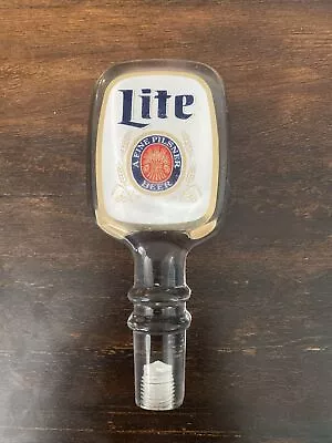 Vintage Miller Lite Beer Tapper Clear Acrylic Beer Tap Handle 6  Transparent • $12.99