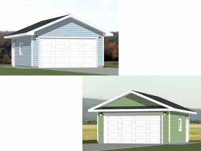 20x24 2-Car Garages -- 480 Sq Ft -- PDF Floor Plan -- Model 7 And 7B • $19.99