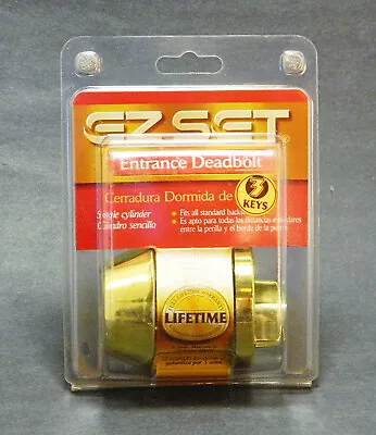 One Cylinder Deadbolt Kit Complete Brass W/3 Keys Ez Set • $17.99