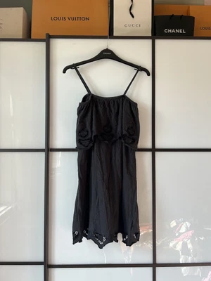 £5.99 • Buy Topshop, Dark Grey Cami Style Overlay Dress, With Patterned Edges, Size 8.