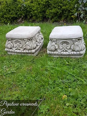 Two Square Plinths  Garden Ornament Decor • £109.99