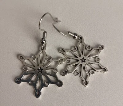 $6.75 • Buy Women Fashion Jewelry 925 Sterling Silver Plated  Snowflake Dangle Drop Earrings