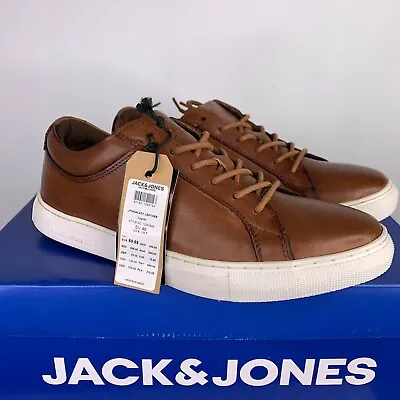 £49.95 • Buy JACK&JONES JFWGALAXY Leather Cognac Casual Shoes SIZE UK-6 EU-40 RRP £65