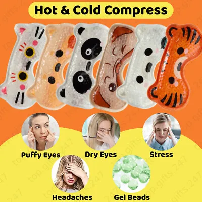 Eye Mask Hot Or Cold Compress With Gel Beads - Dry Eyes Puffy Eyes Headaches • £5.75