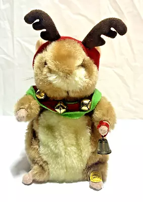 GEMMY Christmas Animated Sing & Dancing Hamster Sings Jingle Bells ~ Tested • £12.54