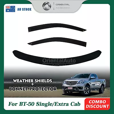 Bonnet Protector & Weathershields For BT-50 Single / Extra Cab 2011-2020 2PCS • $144