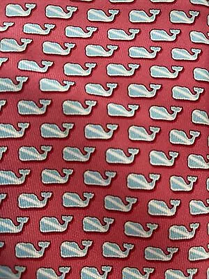 Vineyard Vines Neck Tie Whale Print Pink 100% Silk • $14.99