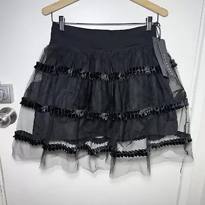 New PUNK RAVE Black Tulle Pink Emo Goth Skirt Size XL #32965 • $50