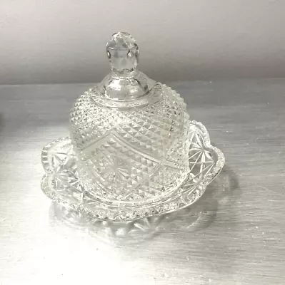 Vintage 1970's Avon Fostoria Glass Round Butter/Cheese Dish With Domed Cover Lid • $10