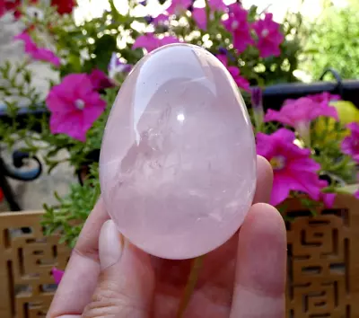 Yoni Egg Natural Rose Quartz 60mm Mineral Lithotherapy Reiki Care Rare Egg • £15.41