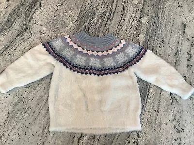 Hanna Andersson Fuzzy Plush Fair Isle Sweater Sz 85  2T 24M 85 • $23.99