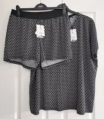 BNWT Mams & Papas Summer Pyjama Top And Under The Bump Shorts UK 16 / EUR 44 • £9.99