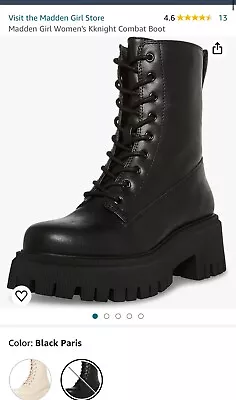 Madden Girl Women's Kknight Combat Boot Black Platform Booties • $50