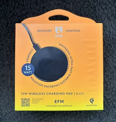 EFM Black 15W Wireless Charging Pad Qi Certified • $34.95
