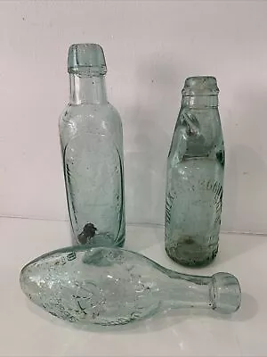 3 Old Victorian Codd Hamilton & Bullet Stopper Bottles  • £17