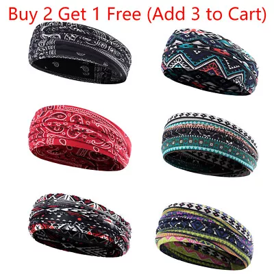 Sport Headband Sweatband Sweat Hair Band Gym Stretch Hair Wrap For Men Women • $7.99