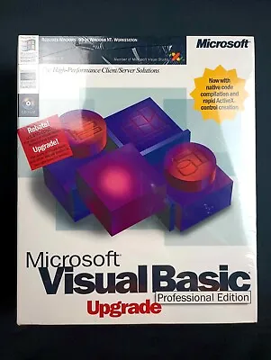 SEALED Microsoft Visual Basic Professional Edition Upgrade Version 5.0 BIG BOX • $47.99