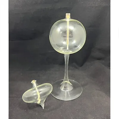 Vintage Glass Oil Candle Stemmed And Floating Lamp Clear • $23.75