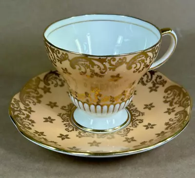 Vintage Foley Bone China Tea Cup And Saucer England Gold Trim Paint Antique • $19.95