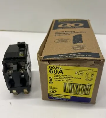 Square D 60 Amp QO Plug In Breaker NEW (1) Breaker QO260 • $21.49