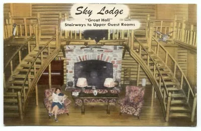 Moose River ME Sky Lodge Linen Postcard ~ Maine • $5