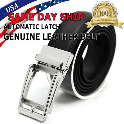 Fashion Genuine Leather Mens Automatic Ratchet Buckle Waist Strap Belts NEW! • $8.95