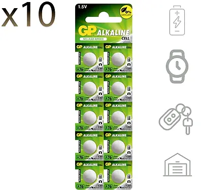 10x GP LR44 1.5V Alkaline Cell Coin Button Batteries A76 AG13 357 L1154 Exp 2026 • £3.95