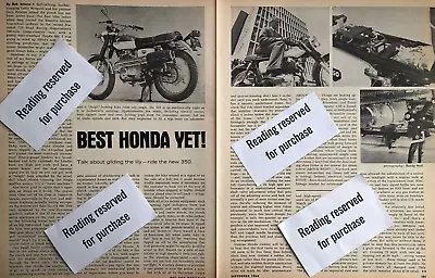 Vintage 1968 Honda 350 Motorcycle Performance Original Article A056 *free Ship • $6.75