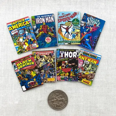 MARVEL COMIC BOOKS Set Of 8 Miniature 1:12 Scale Illustrated Readable Comics • $27.90