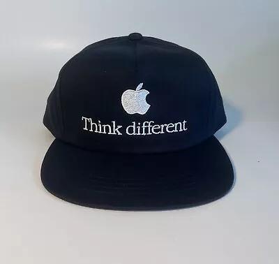 Vintage Black Apple Logo Hat Think Different Apple Computers Promo Tech Y2K • $22