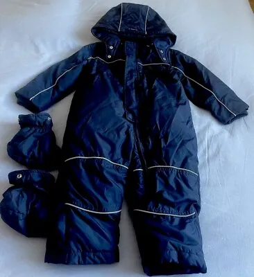 Bab Gap Down Fill Snowsuit Waterproof Navy Age 18-24 Months Excellent Cond. • £18.99