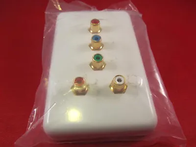 Wall Plate 5 RCA Component 3 Video + 2 Audio Gold Plated White. • $3.59