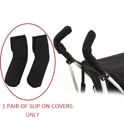 Black Slip On Grips Soft Covers For Maclaren Handlebar Kid Baby Stroller  • $10.99